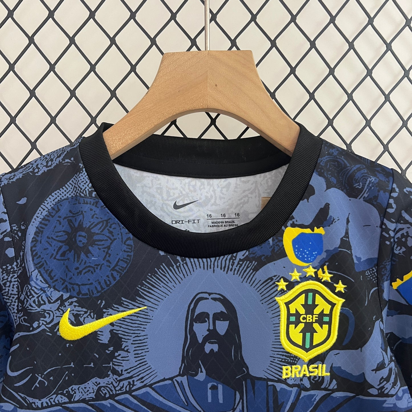 Camiseta de Brasil 2024 Edición especial Cristo Niños/ Kids Azul Marino