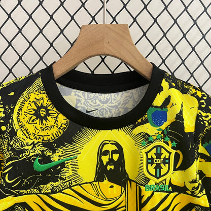 Camiseta de Brasil 2024 Edición especial Cristo Niños/ Kids Dorada