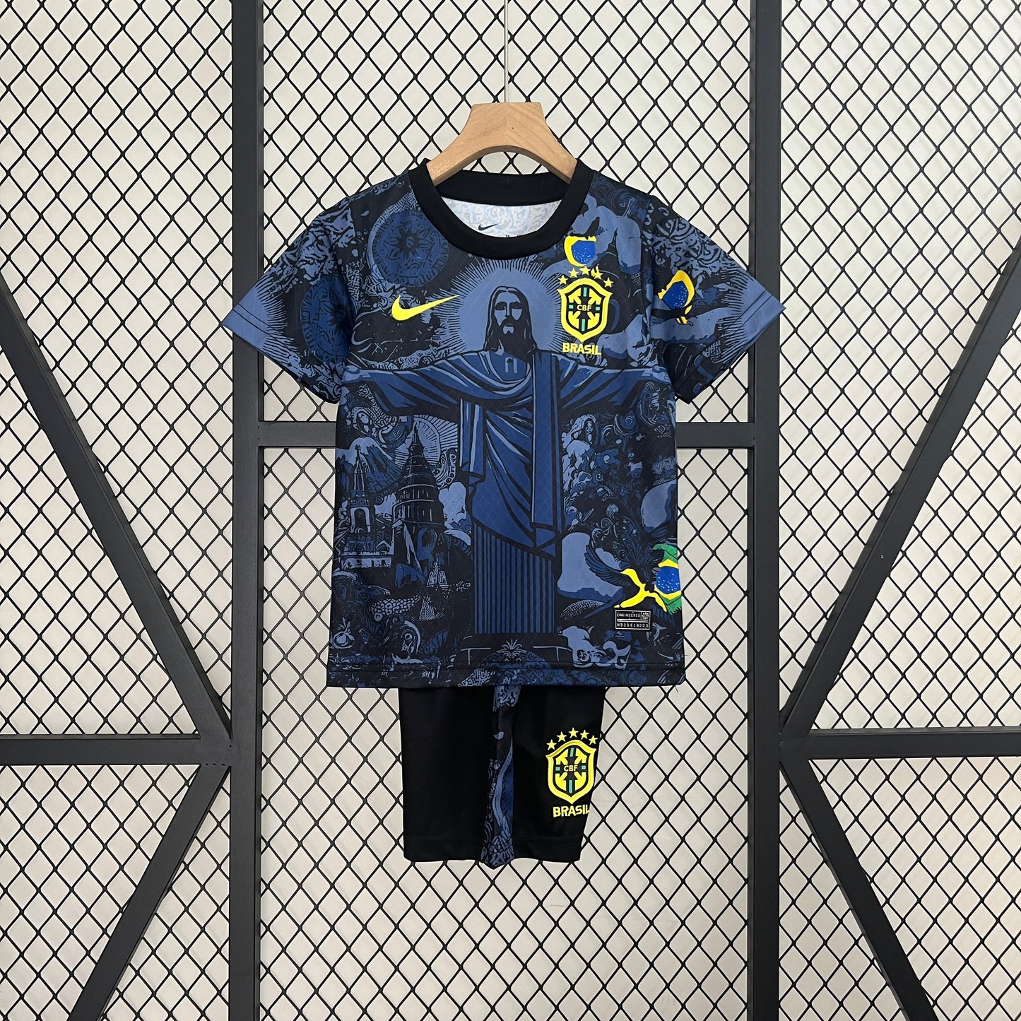 Camiseta de Brasil 2024 Edición especial Cristo Niños/ Kids Azul Marino