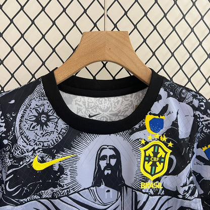 Camiseta de Brasil 2024 Edición especial Cristo Niños/ Kids Negra